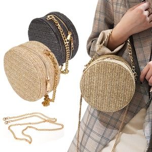Women Round Rattan Crossbody Bag Summer Straw Bags